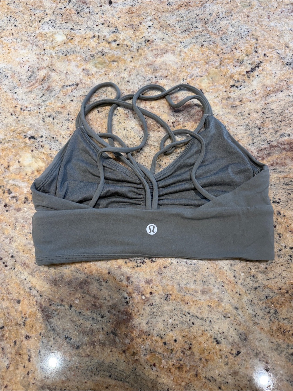 lululemon athletica Strappy Back Sports Bra — Olive